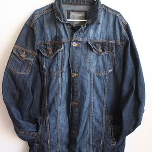 Men's Dark Denim Jacket Size 2XL